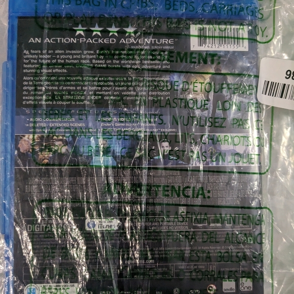 DVD -Ender's Game, Blu-ray DVD. NWT. - Picture 3 of 5